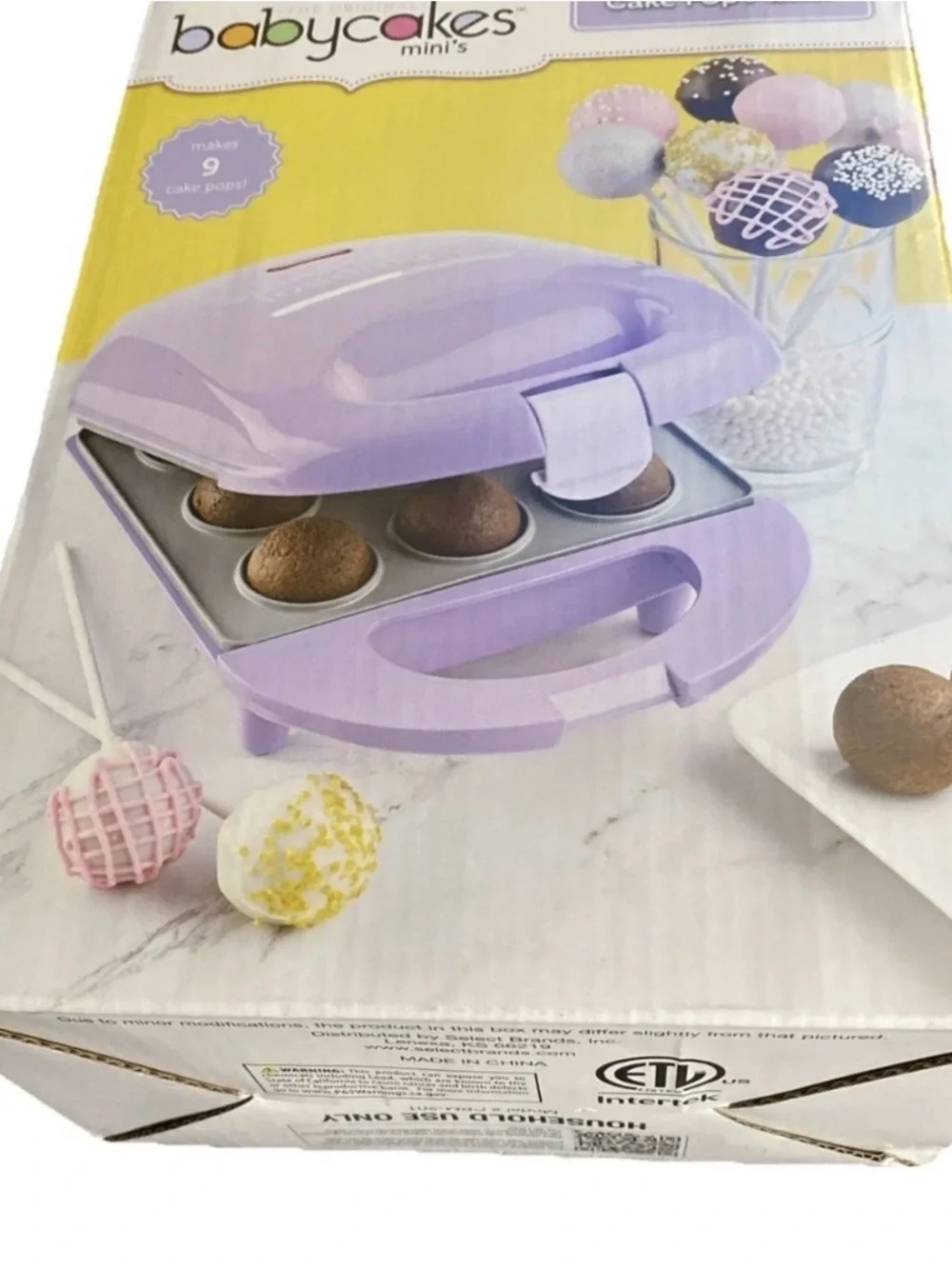 Never Opened Babycakes Mini Cake Pop Maker Purple Electric & Non-Stick Makes 9
